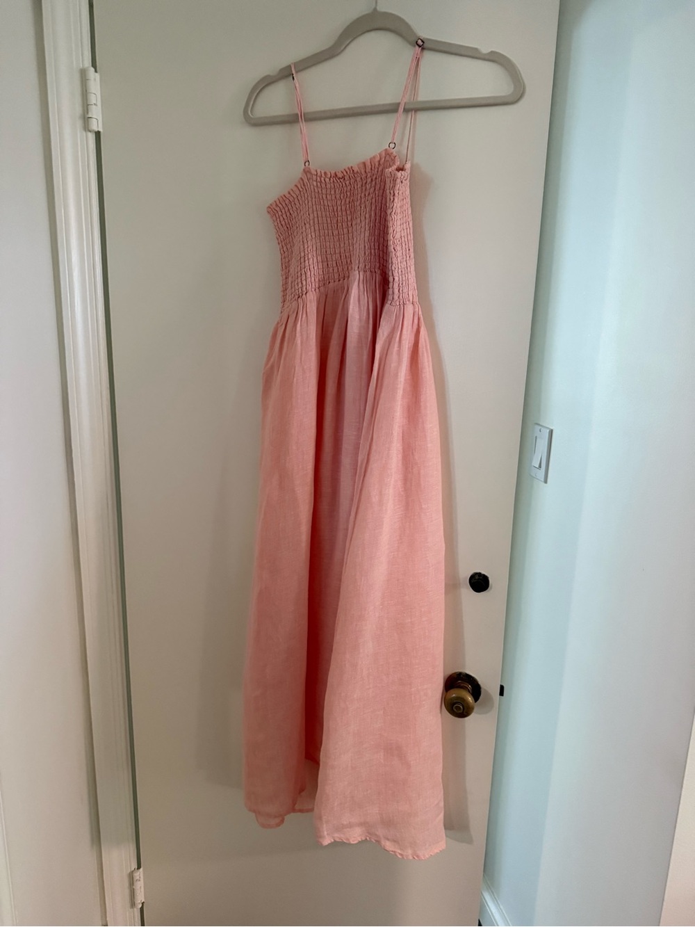 Joie Peach Pink Smocked Maxi Dress Skirt - Picture 3 of 4